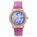 Flower Face Rhinestone Quartz Watch